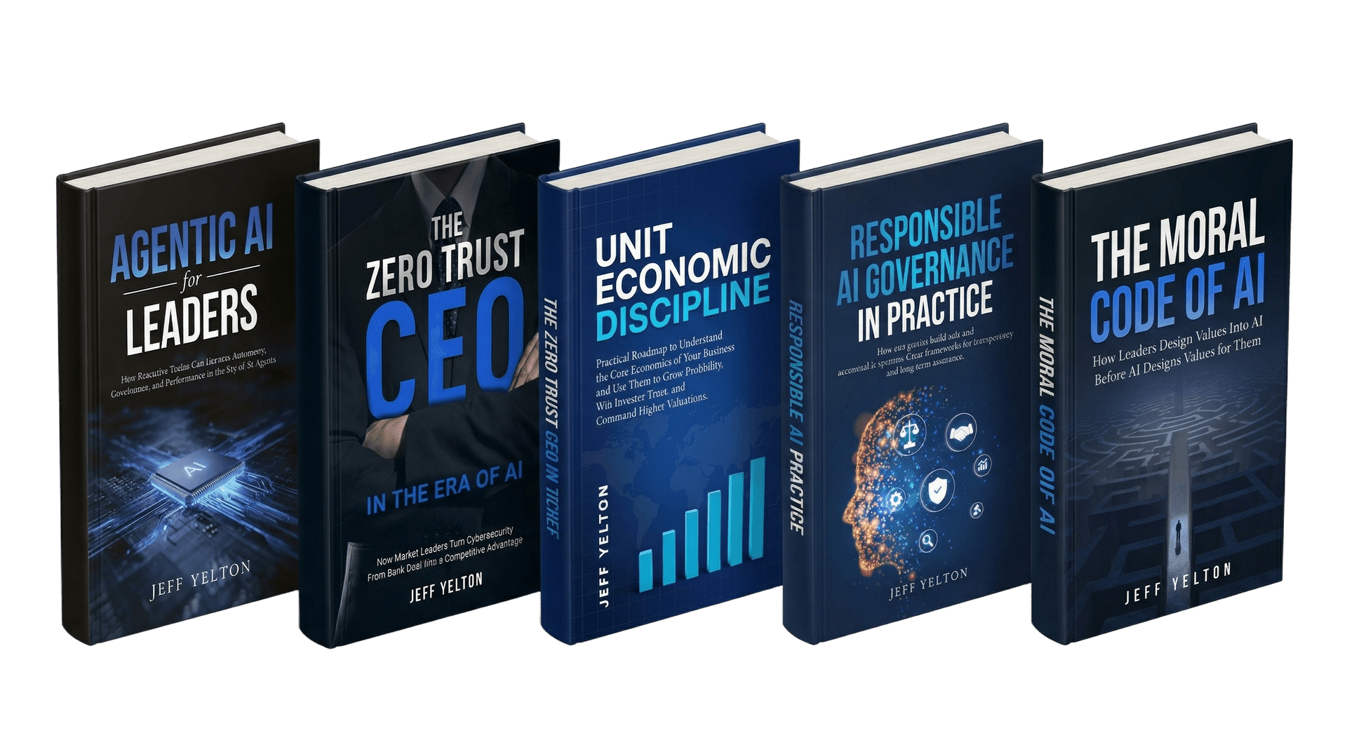 All five books by Jeff Yelton